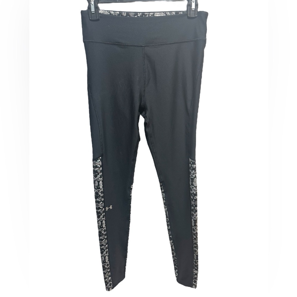 Under Armour Black Leggings with Patterned Trim